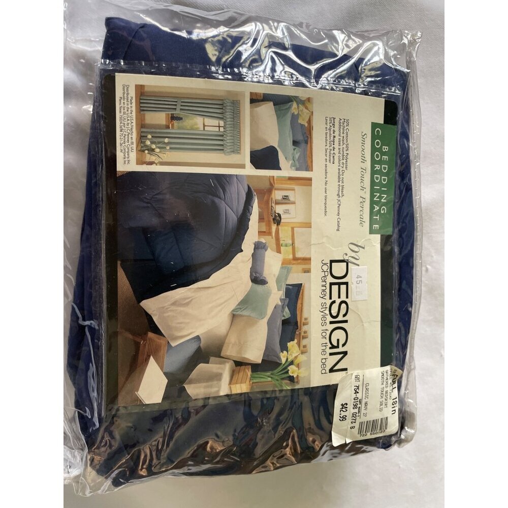 Gathered Bedskirt Full Size Classic Navy Smooth Touch Solid Bedding Coordinate